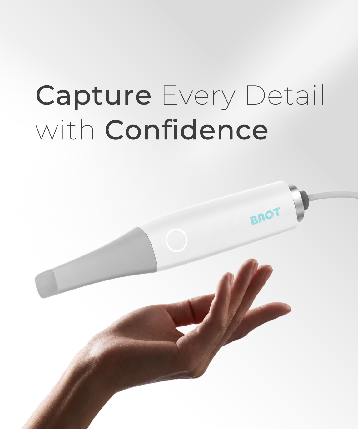 BAOT MS02 intraoral scanner capturing detailed digital impressions